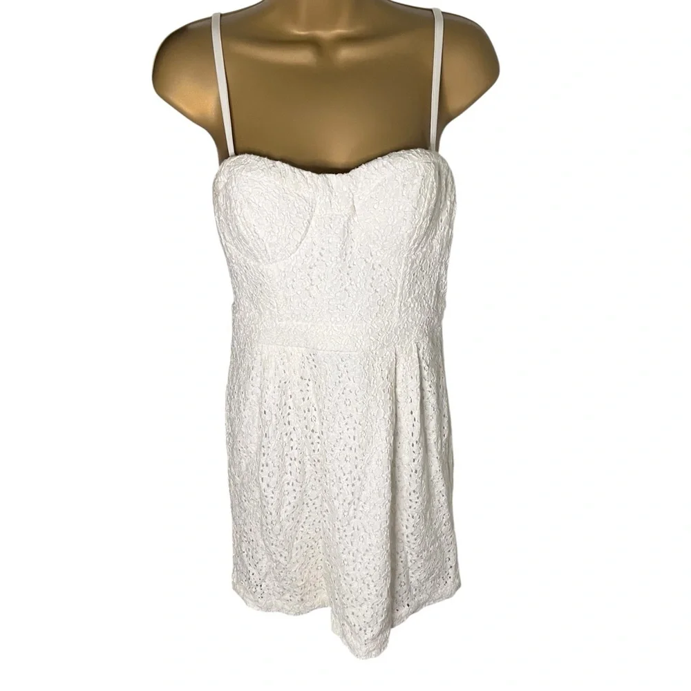 American Eagle Lace Bustier Mini Dress Off White 2 - Picture 2 of 4